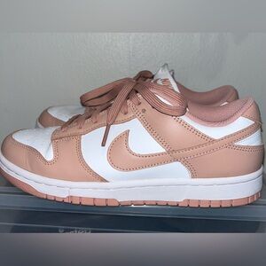 Nike Pink and White Dunks Sneakers